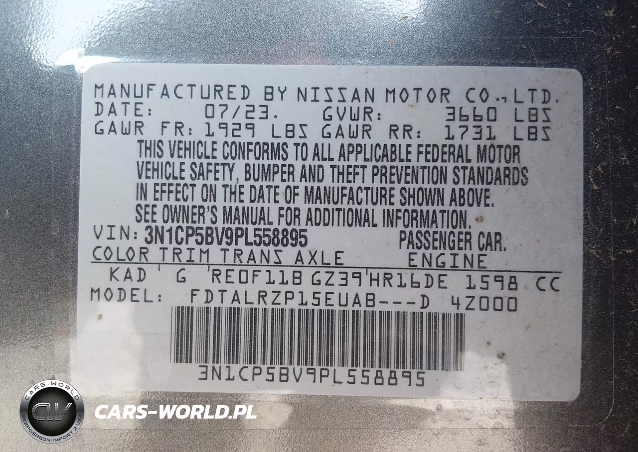 2023 Nissan Kicks S Xtronic Cvt VIN:3N1CP5BV9PL558895 - 9
