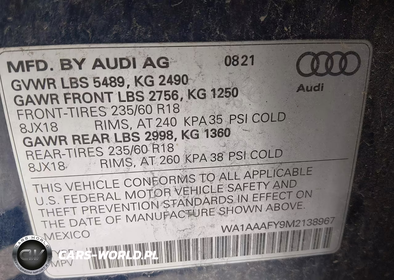 2021 Audi Q5 Premium 45 Tfsi Quattro S Tronic VIN:WA1AAAFY9M2138967 - 9