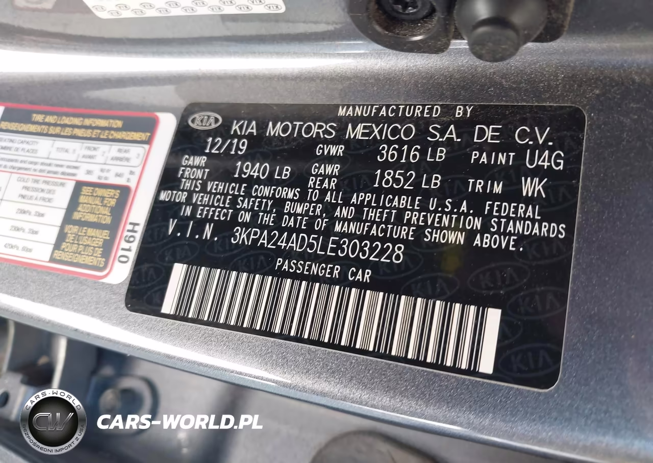 2020 Kia Rio S VIN:3KPA24AD5LE303228 - 9