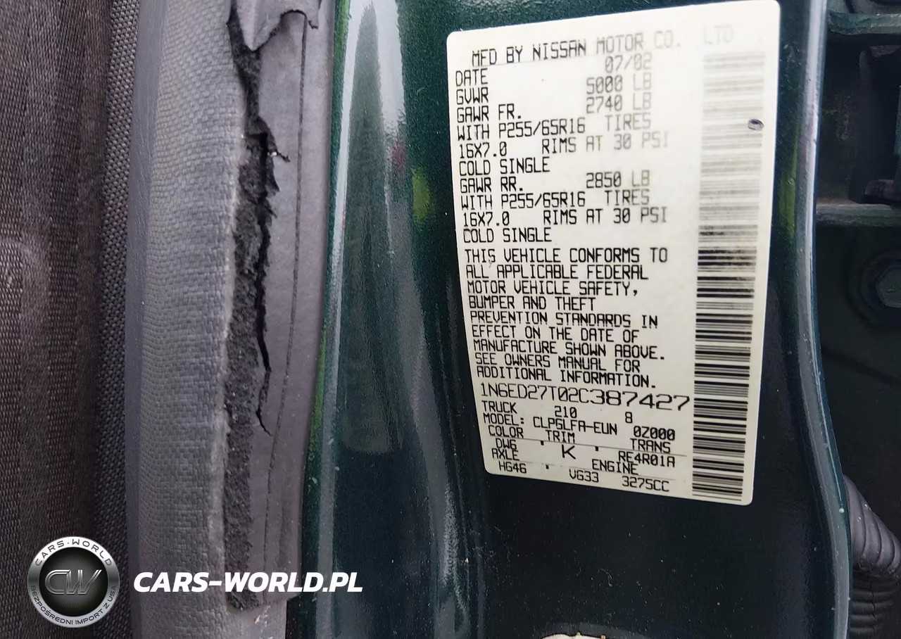 2002 Nissan Frontier Se-V6 VIN:1N6ED27T02C387427 - 9