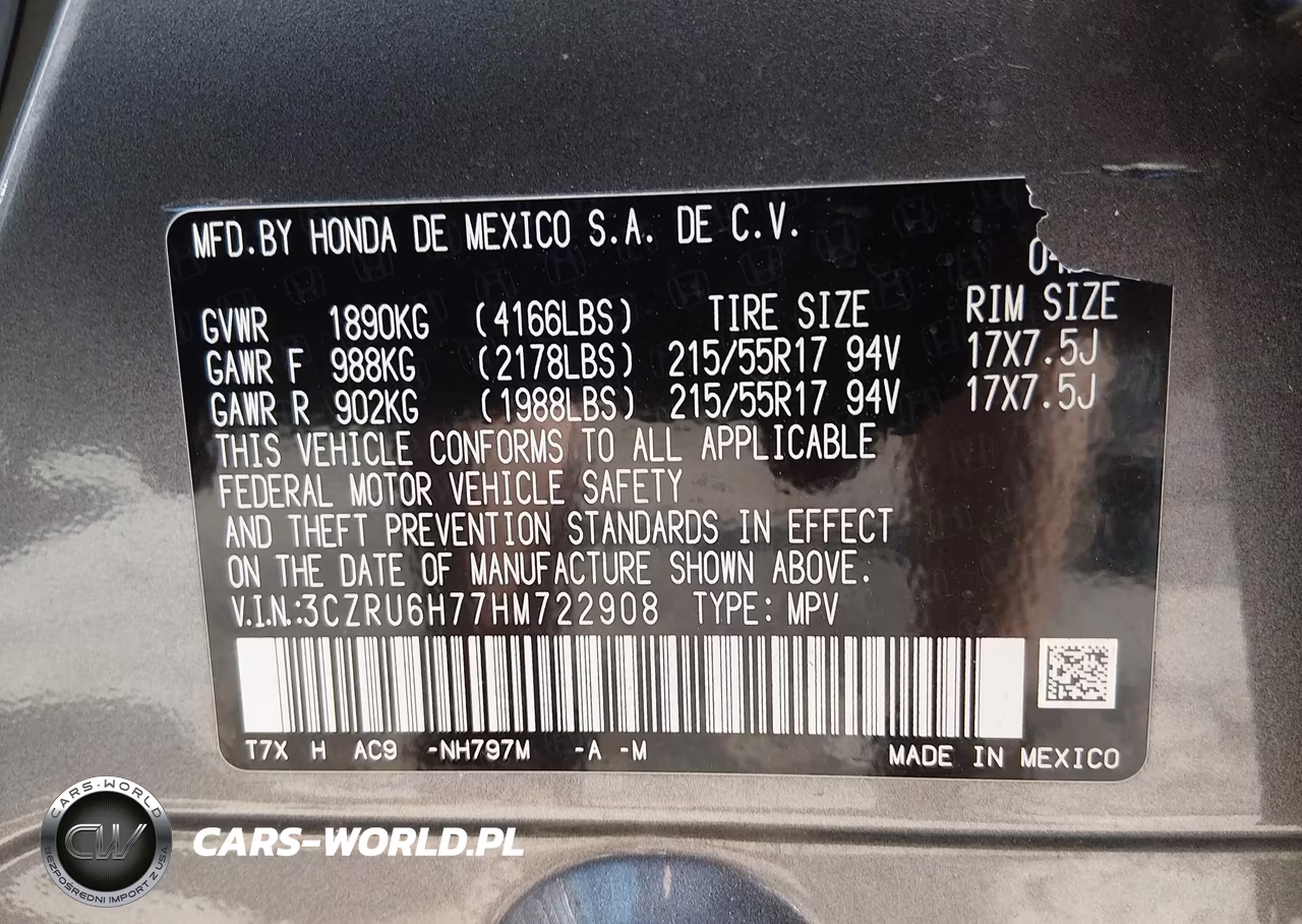 2017 Honda Hr-V Ex-L VIN:3CZRU6H77HM722908 - 9