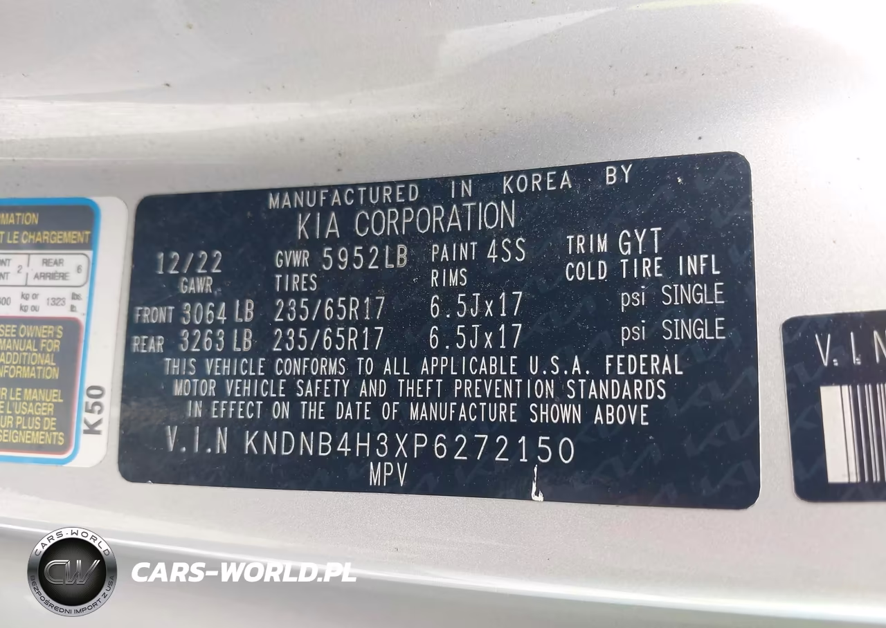 2023 Kia Carnival Mpv Lx Seat Package VIN:KNDNB4H3XP6272150 - 9