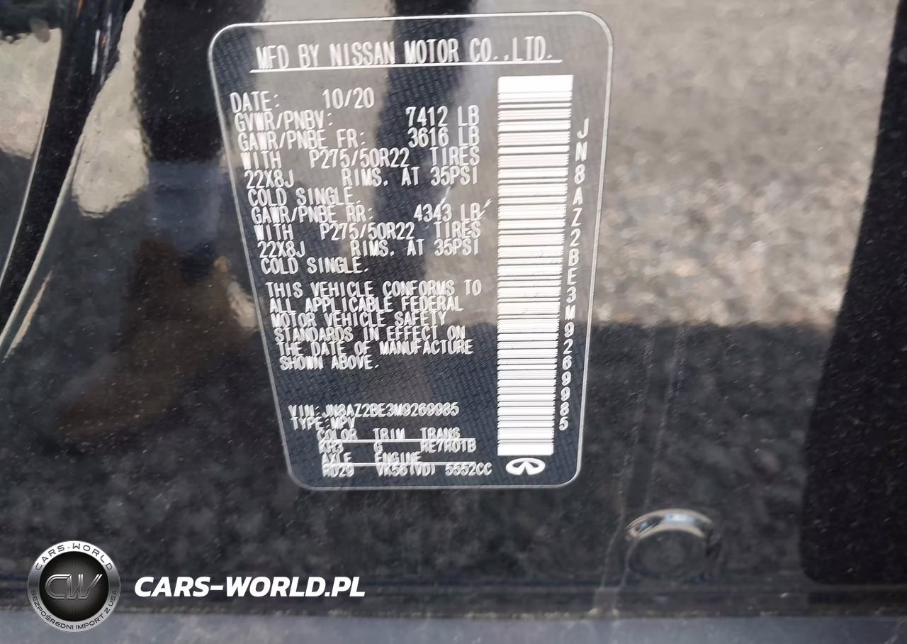 2021 Infiniti Qx80 Sensory Awd VIN:JN8AZ2BE3M9269985 - 9