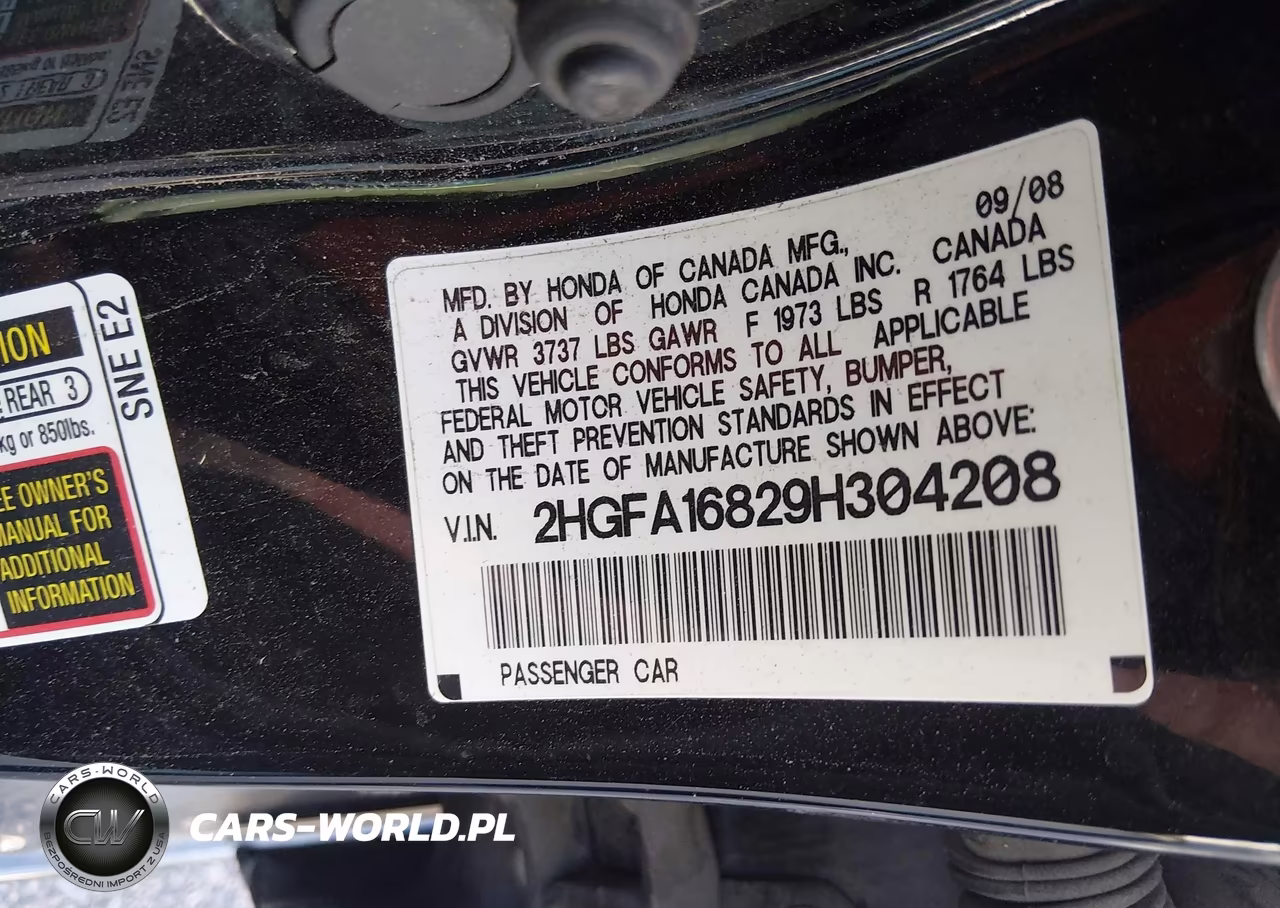 2009 Honda Civic Ex VIN:2HGFA16829H304208 - 9