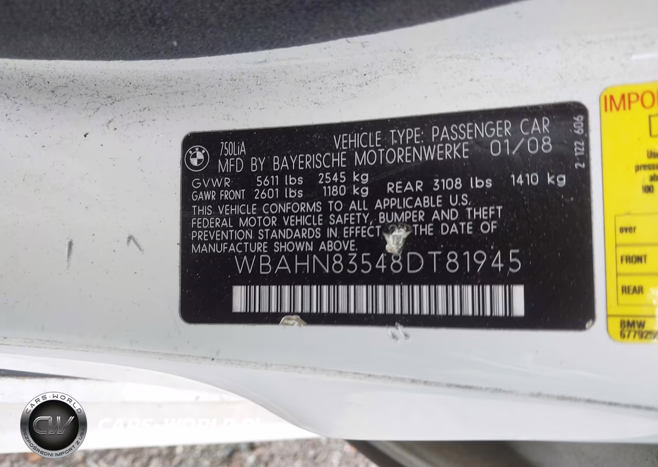 2008 BMW 750Li VIN:WBAHN83548DT81945 - 9