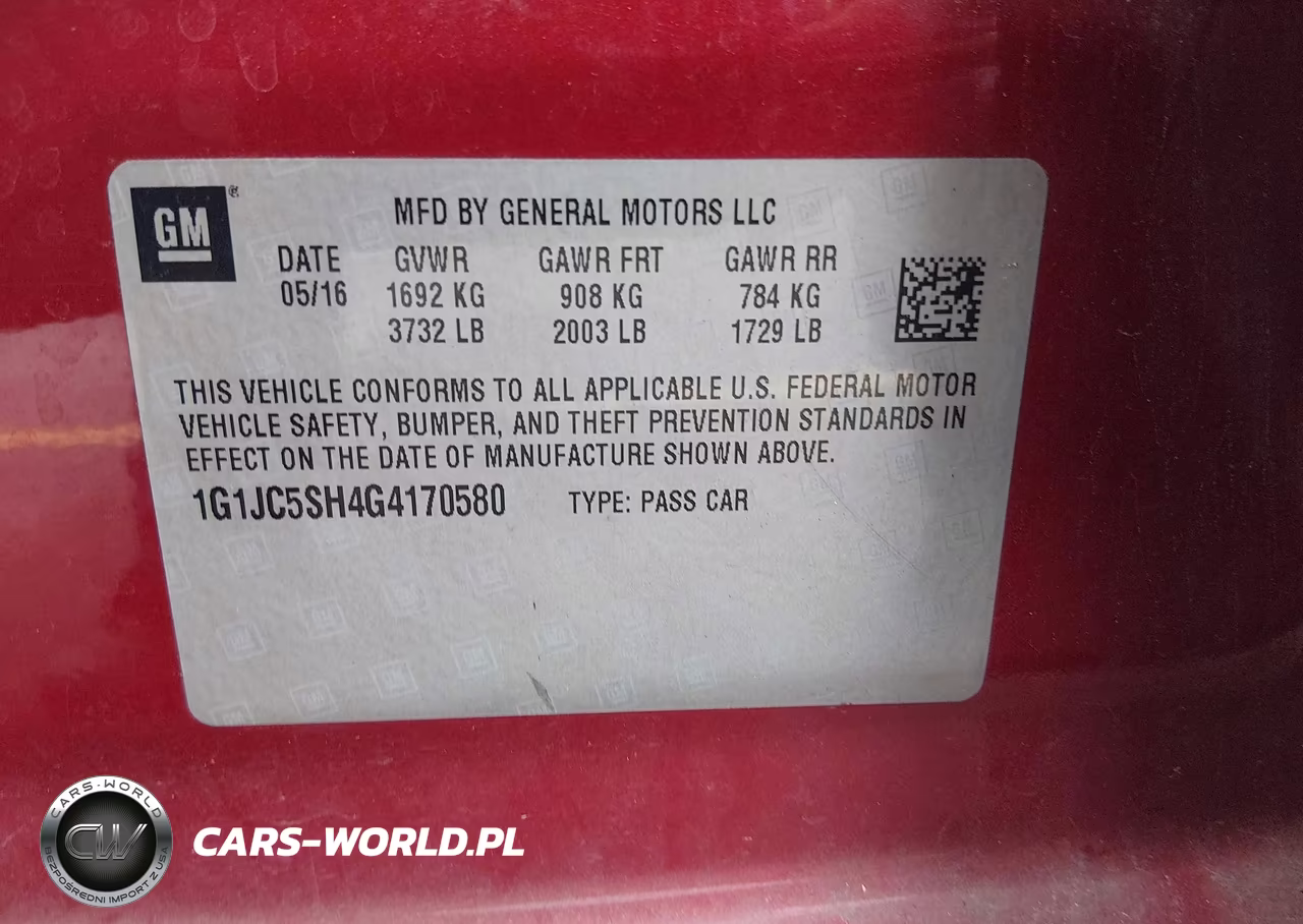 2016 Chevrolet Sonic Lt Auto VIN:1G1JC5SH4G4170580 - 9