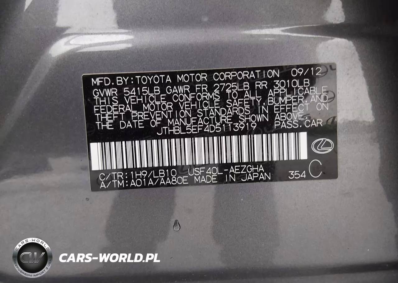 2013 Lexus Ls 460 VIN:JTHBL5EF4D5113919 - 9