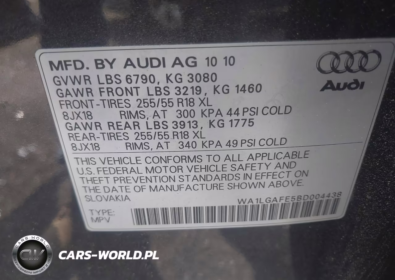 2011 Audi Q7 3.0T Premium VIN:WA1LGAFE5BD004438 - 9