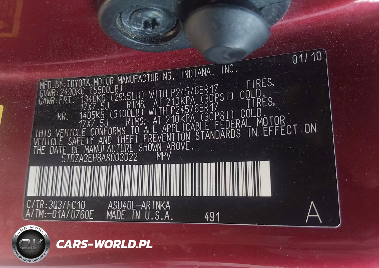 2010 Toyota Highlander VIN:5TDZA3EH8AS003022 - 9