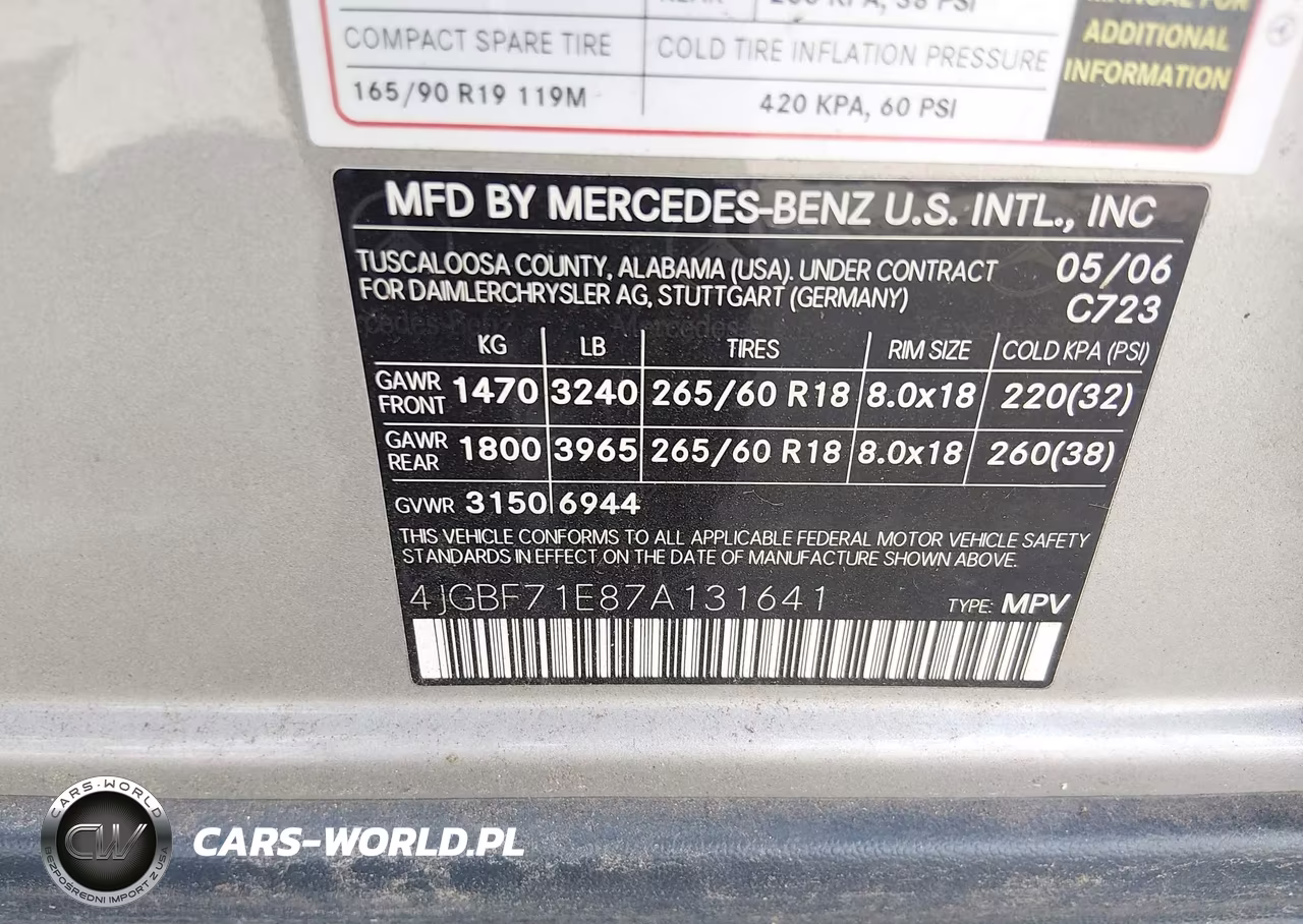 2007 Mercedes-Benz Gl 450 4Matic VIN:4JGBF71E87A131641 - 9