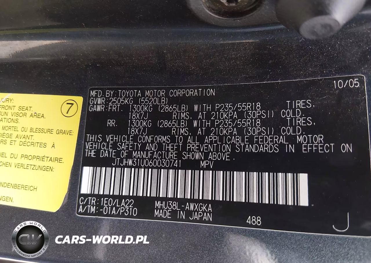 2006 Lexus Rx 400H VIN:JTJHW31U060030741 - 9