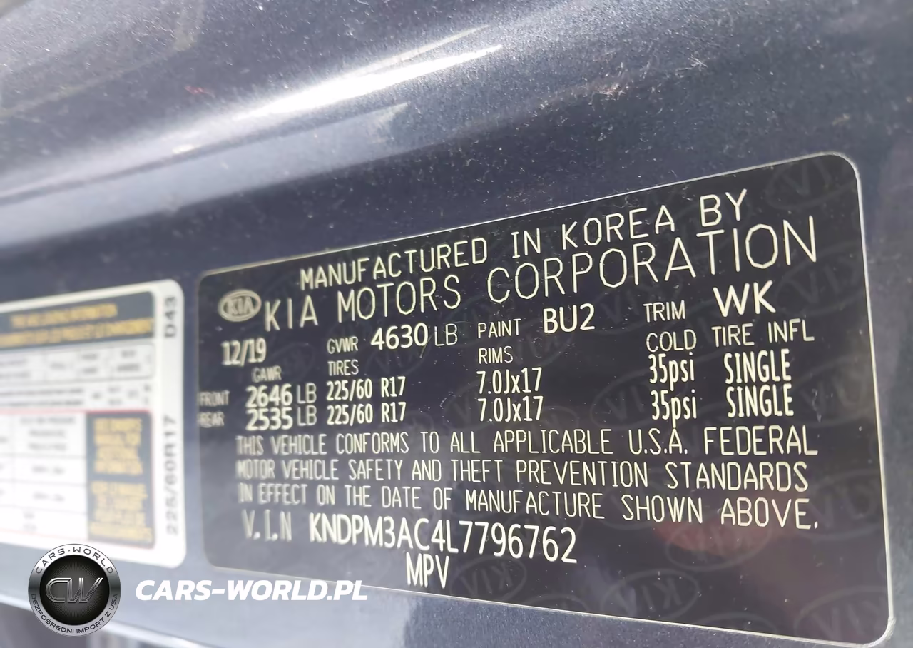 2020 Kia Sportage Lx VIN:KNDPM3AC4L7796762 - 9