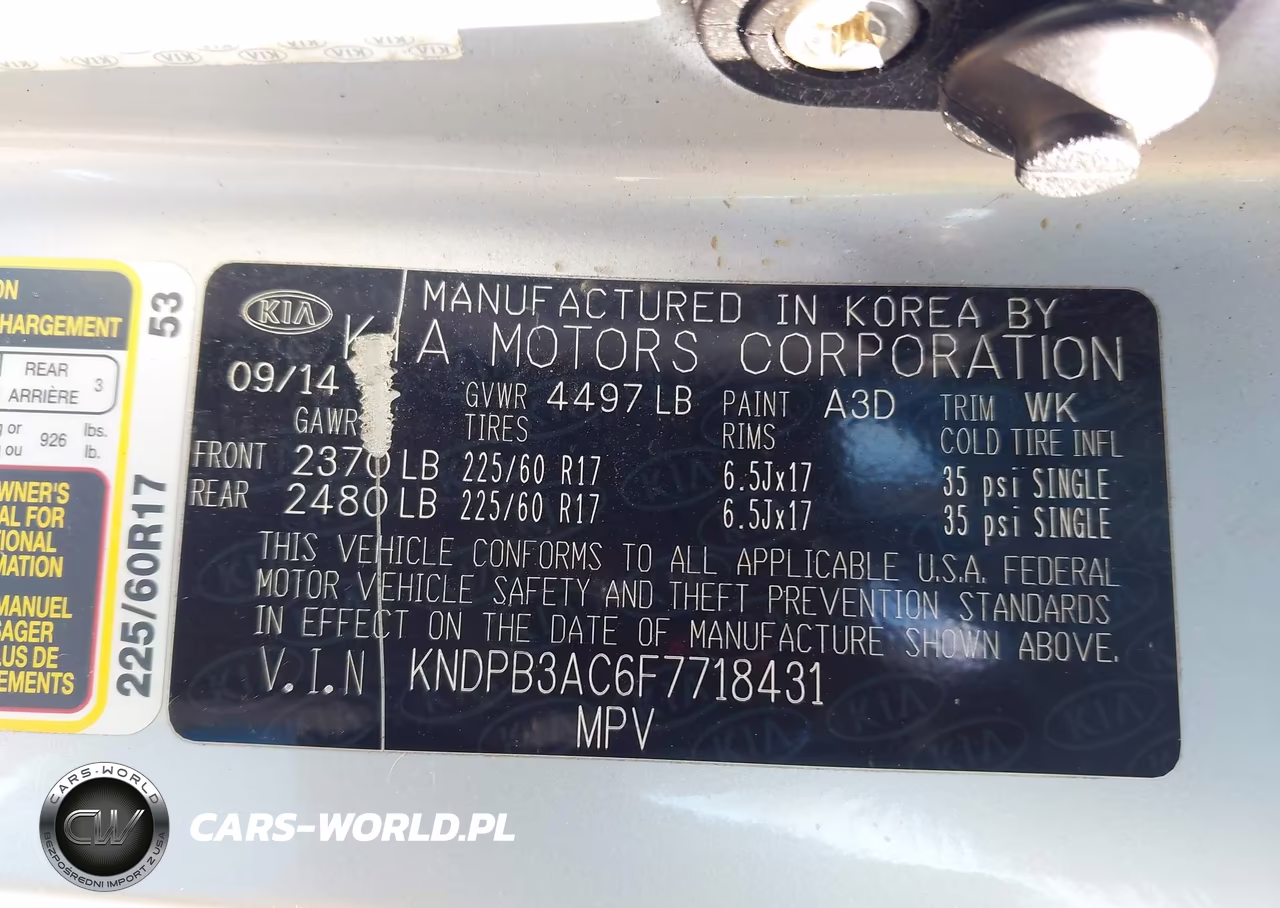 2015 Kia Sportage Lx VIN:KNDPB3AC6F7718431 - 9