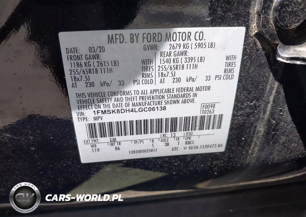 2020 Ford Explorer Xlt VIN:1FMSK8DH4LGC06138 - 9