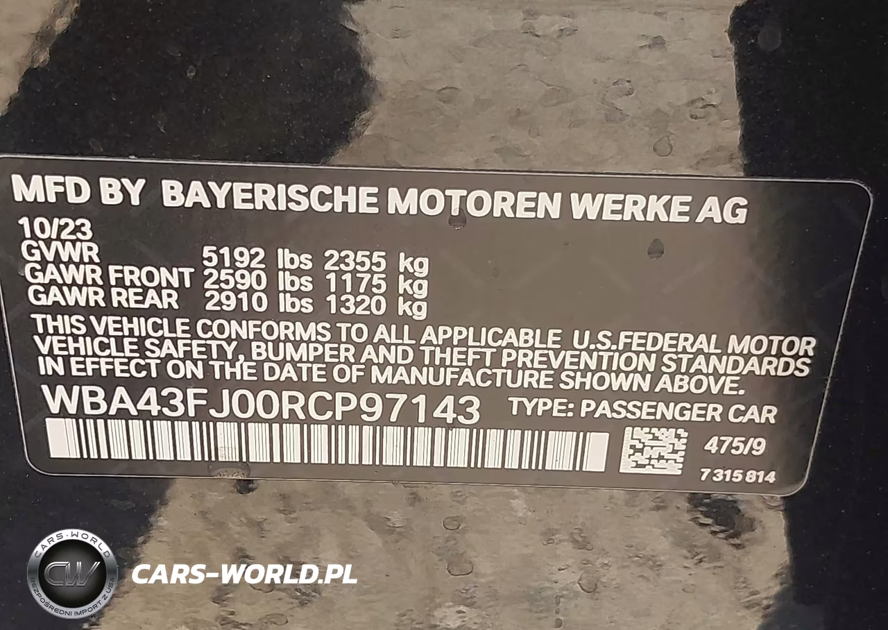 2024 BMW 530I VIN:WBA43FJ00RCP97143 - 9