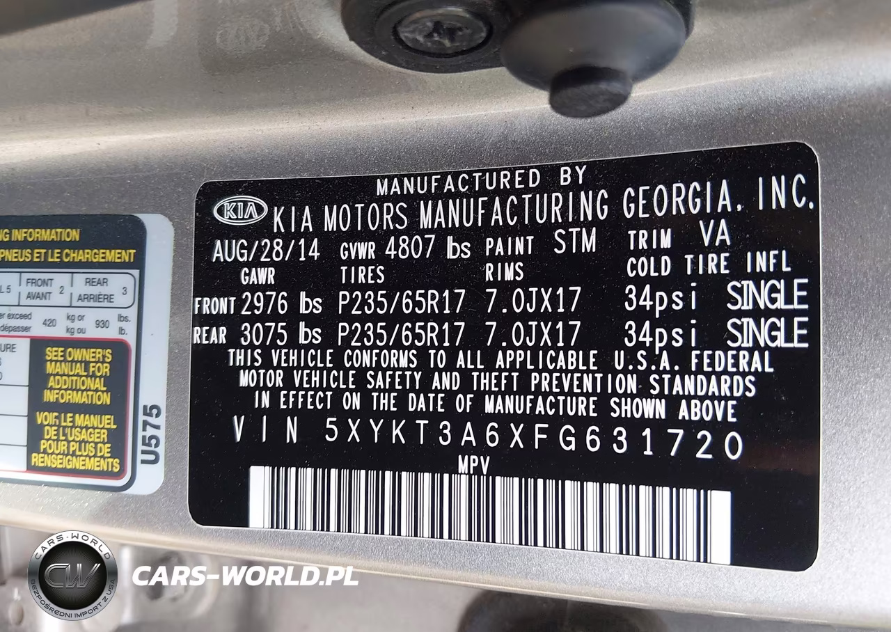 2015 Kia Sorento Lx VIN:5XYKT3A6XFG631720 - 9