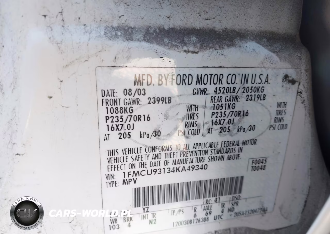 2004 Ford Escape Xlt VIN:1FMCU93134KA49340 - 9