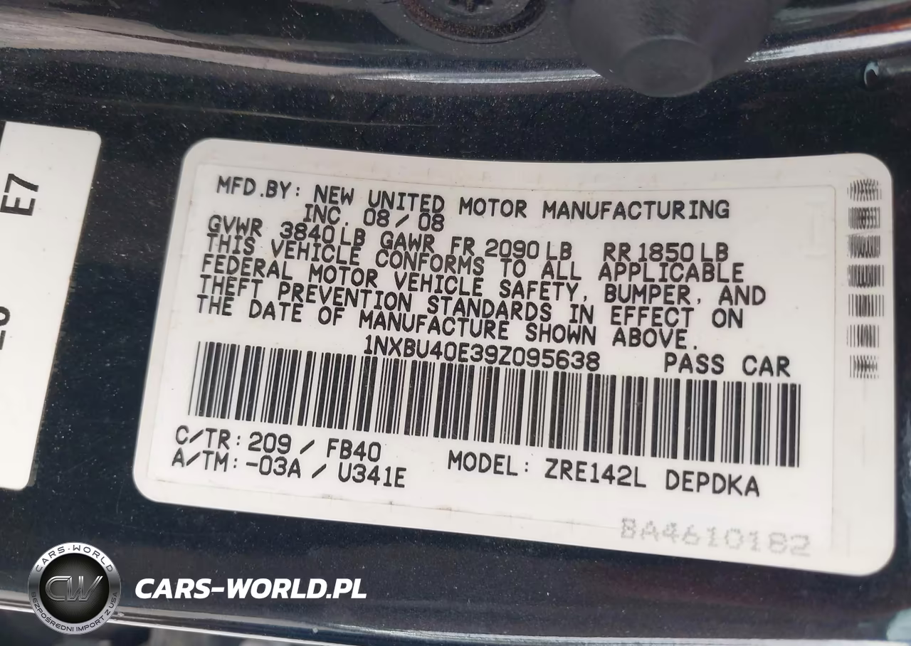 2009 Toyota Corolla Le VIN:1NXBU40E39Z095638 - 9