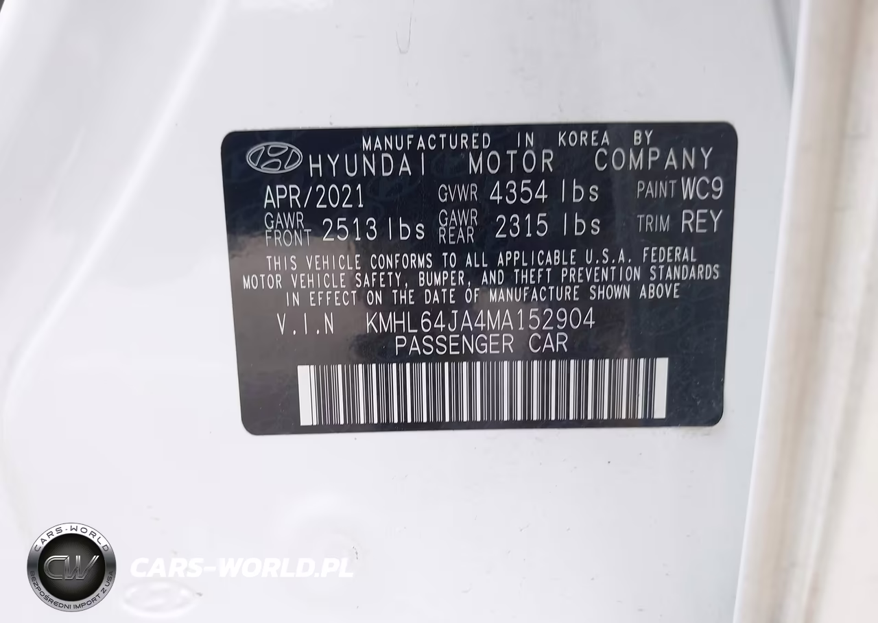 2021 Hyundai Sonata Sel VIN:KMHL64JA4MA152904 - 9