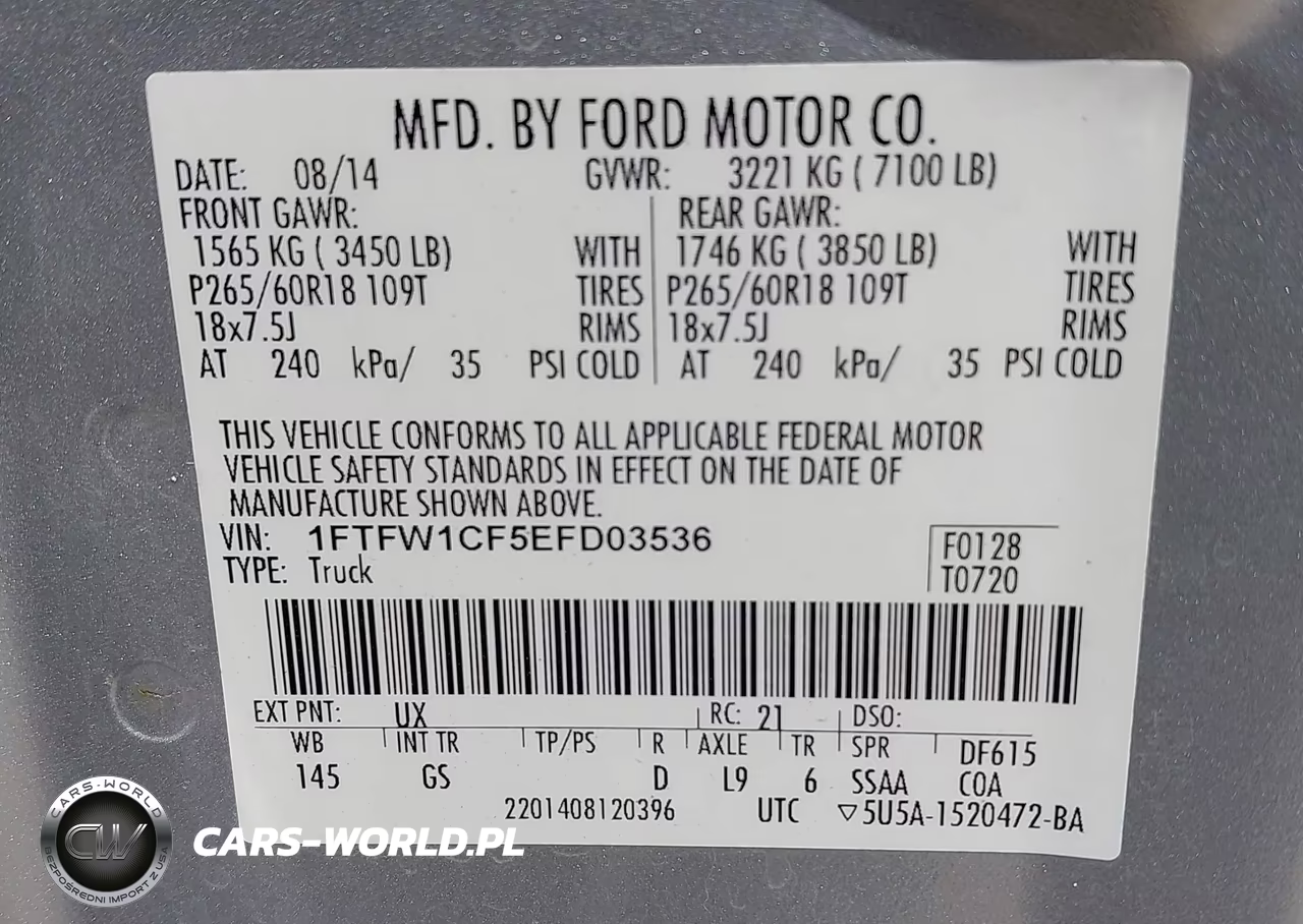 2014 Ford F-150 Xlt VIN:1FTFW1CF5EFD03536 - 9