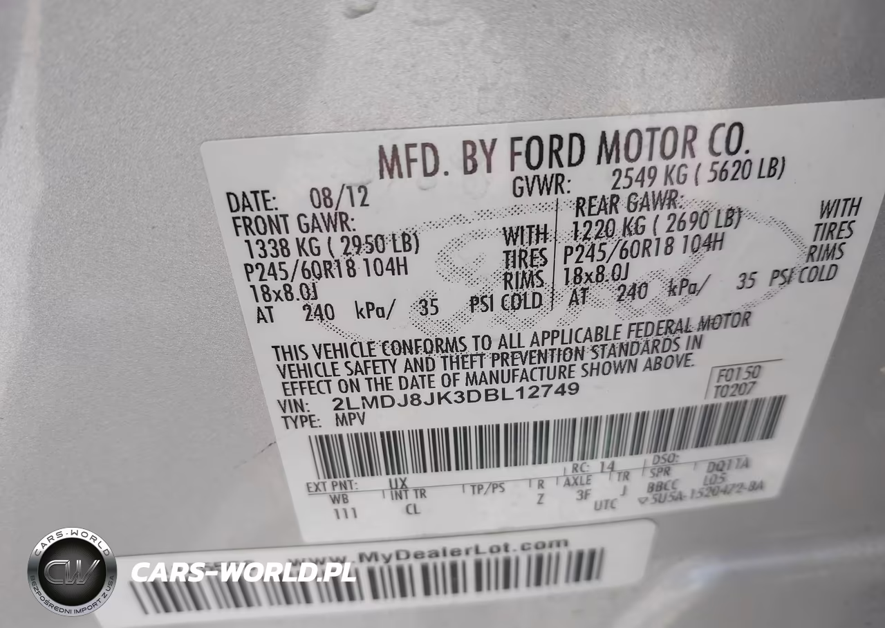 2013 Lincoln Mkx VIN:2LMDJ8JK3DBL12749 - 9