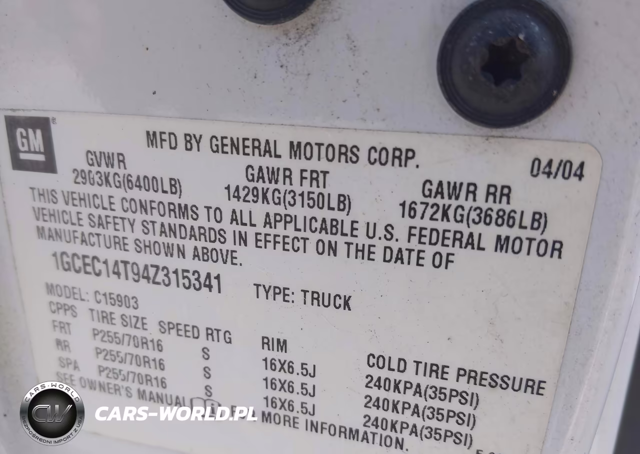 2004 Chevrolet Silverado 1500 Work Truck VIN:1GCEC14T94Z315341 - 9