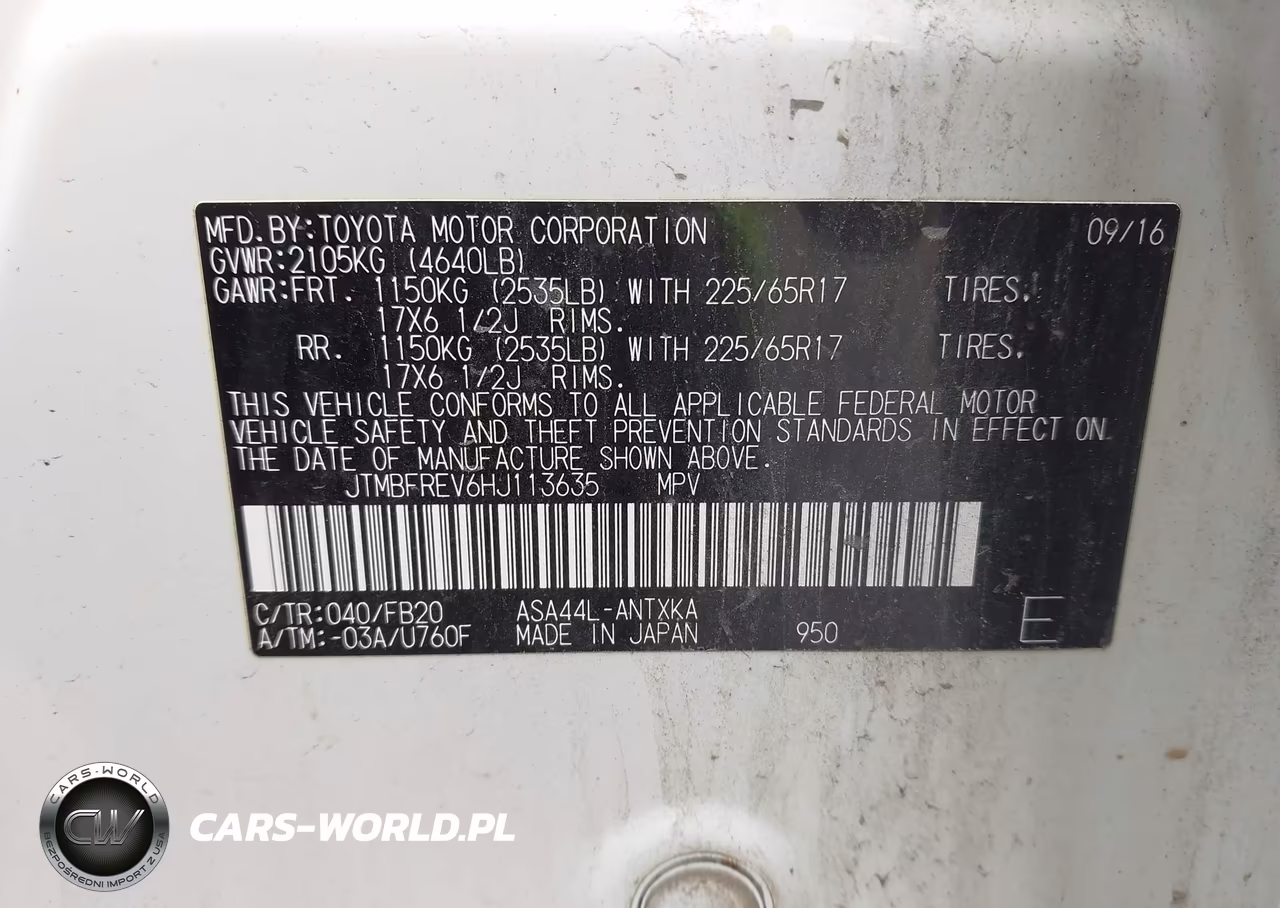 2017 Toyota Rav4 Le VIN:JTMBFREV6HJ113635 - 9