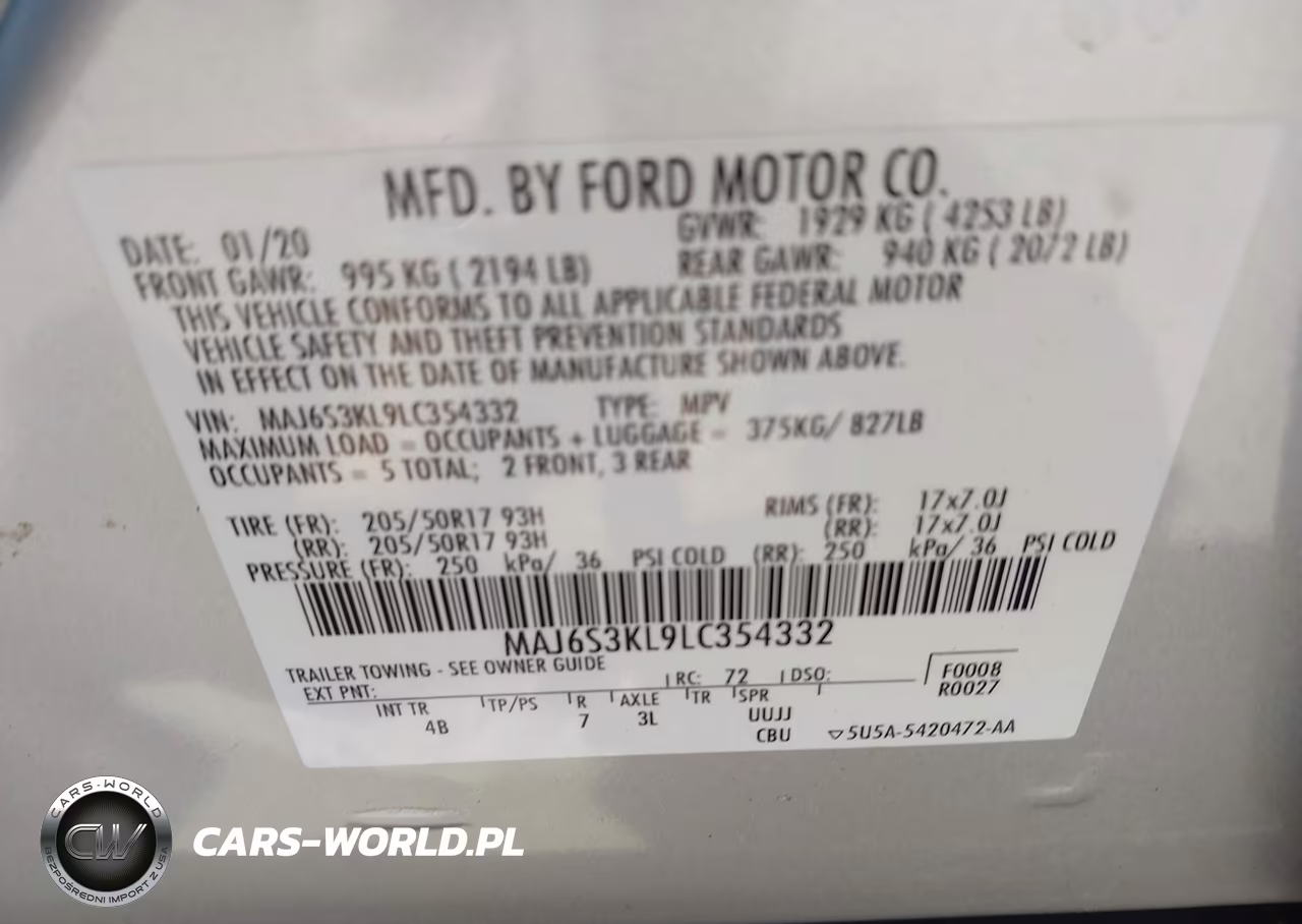 2020 Ford Ecosport Titanium VIN:MAJ6S3KL9LC354332 - 9