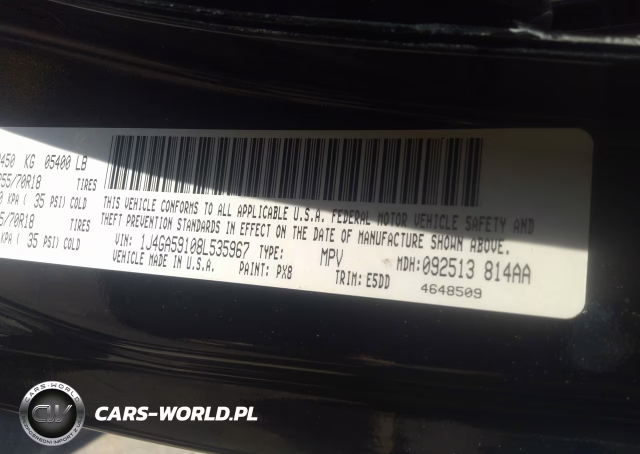 2008 Jeep Wrangler Unlimited Sahara VIN:1J4GA59108L535967 - 9