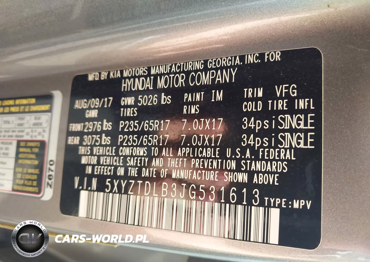2018 Hyundai Santa Fe Sport 2.4L VIN:5XYZTDLB3JG531613 - 9