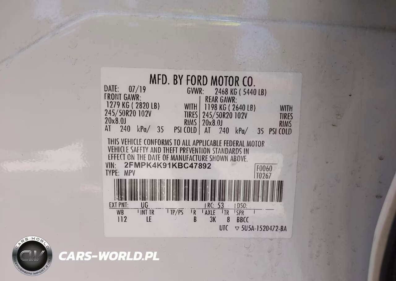 2019 Ford Edge Titanium VIN:2FMPK4K91KBC47892 - 9