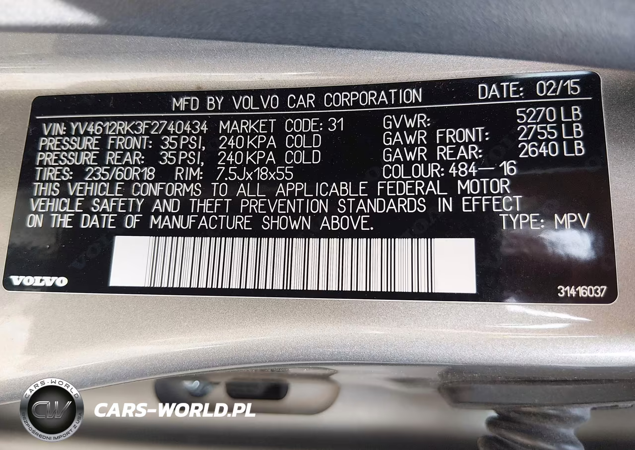 2015 Volvo Xc60 T5-T5 Premier VIN:YV4612RK3F2740434 - 9