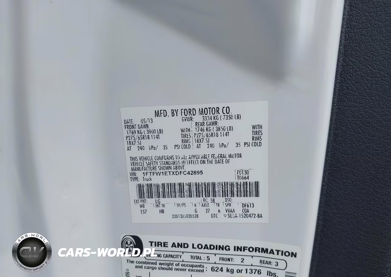 2013 Ford F-150 Lariat VIN:1FTFW1ETXDFC42895 - 9