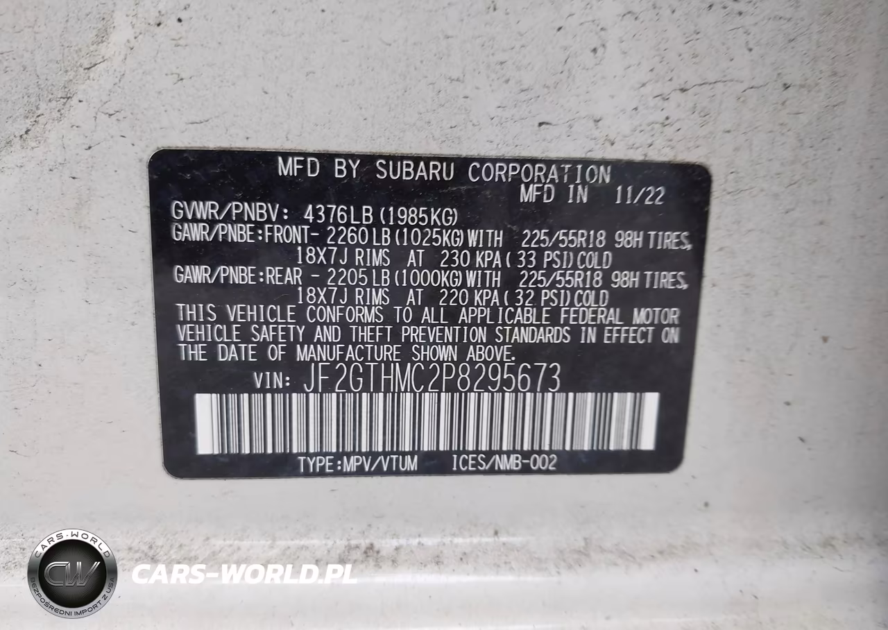 2023 Subaru Crosstrek Limited VIN:JF2GTHMC2P8295673 - 9