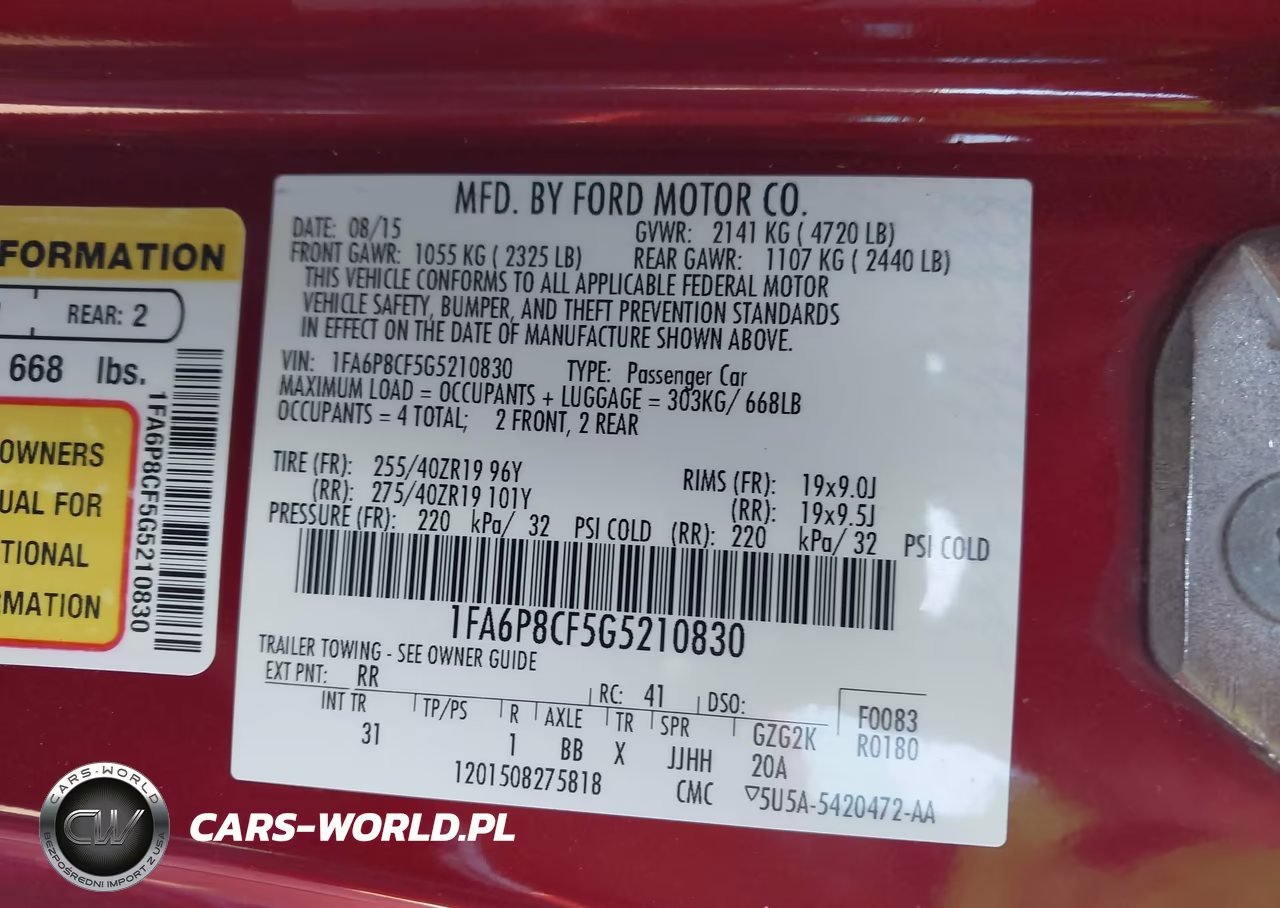 2016 Ford Mustang Gt VIN:1FA6P8CF5G5210830 - 9