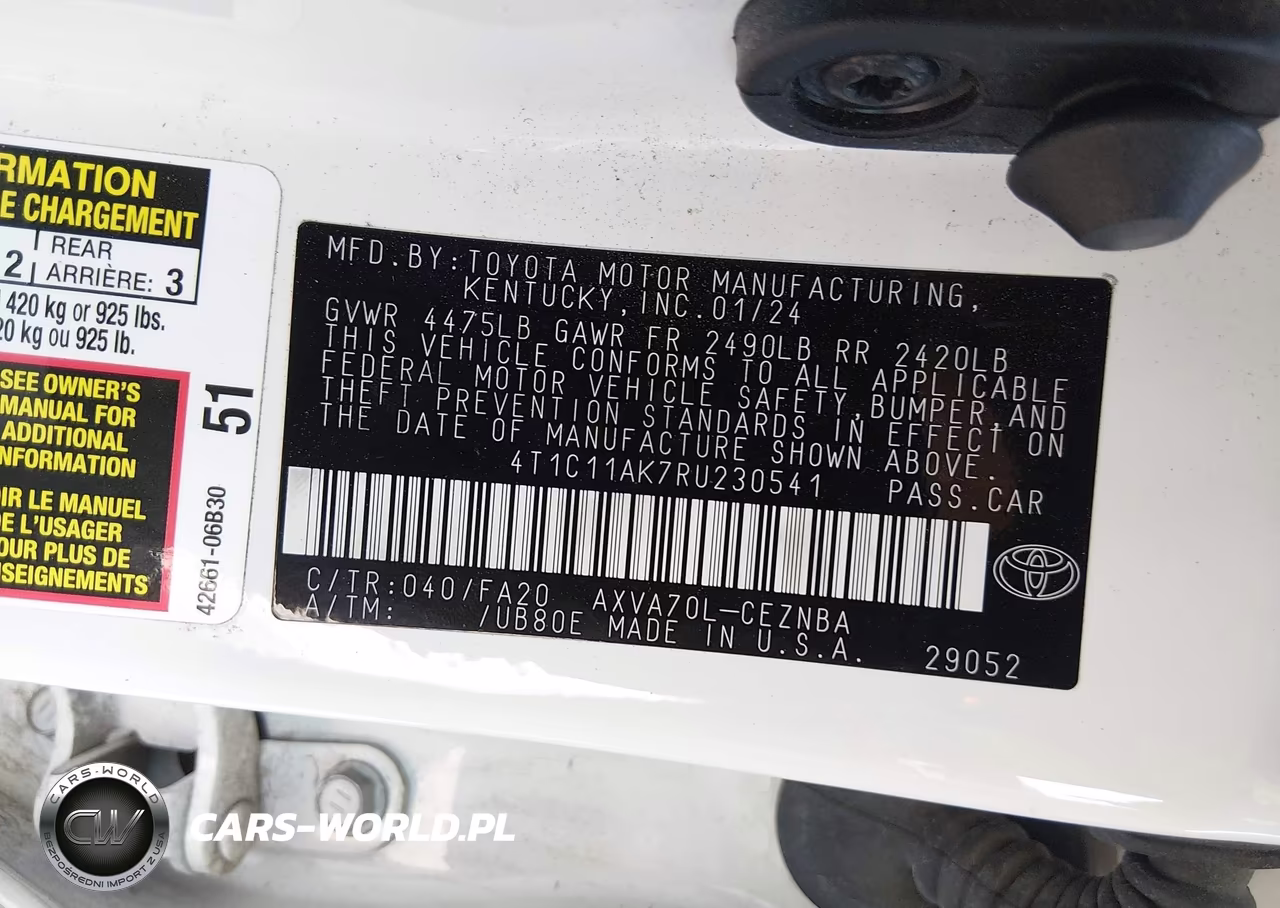 2024 Toyota Camry Le VIN:4T1C11AK7RU230541 - 9