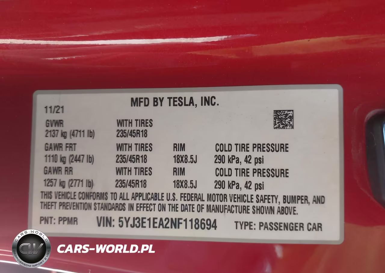 2022 Tesla Model 3 Rear-Wheel Drive VIN:5YJ3E1EA2NF118694 - 9