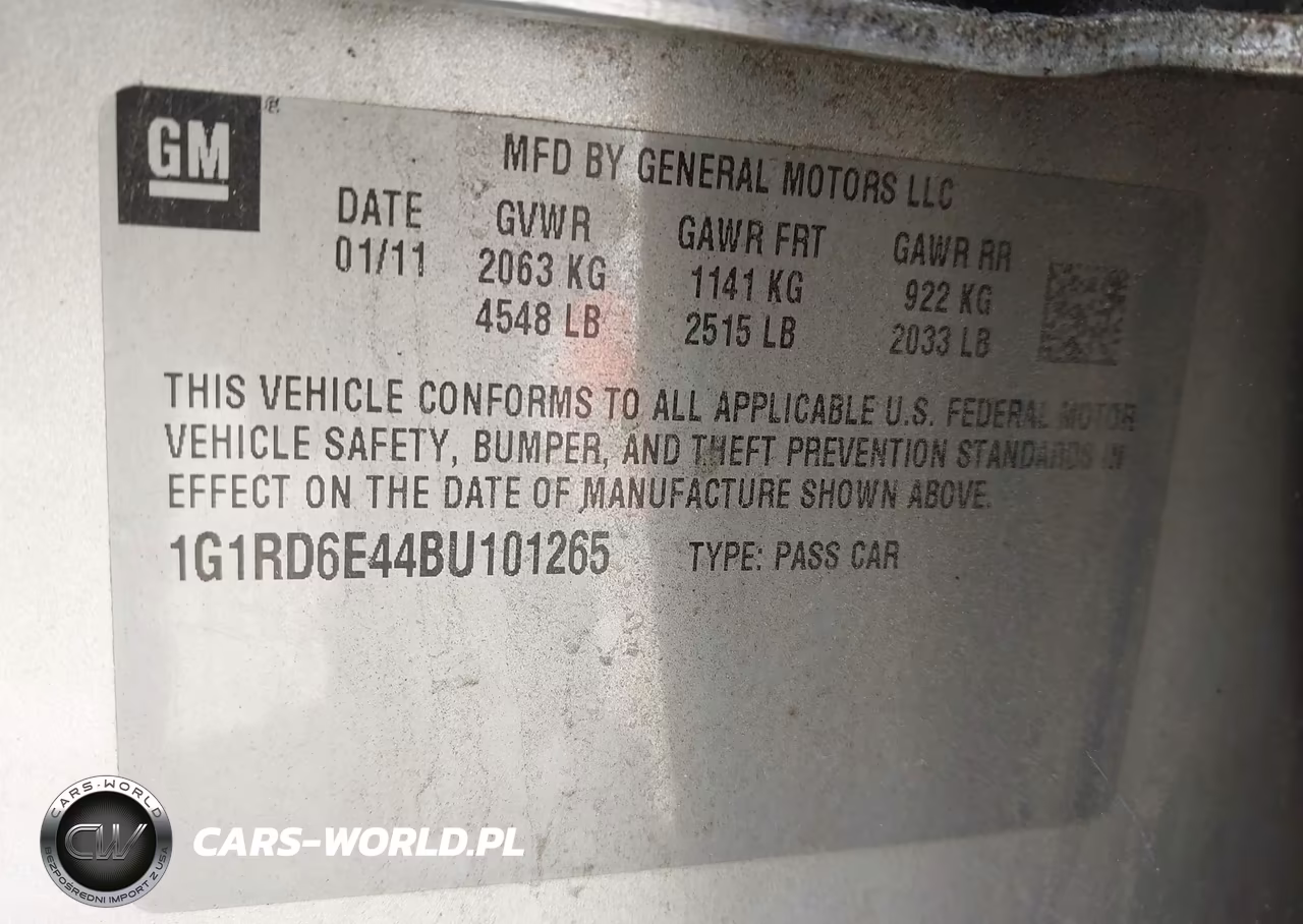 2011 Chevrolet Volt VIN:1G1RD6E44BU101265 - 9