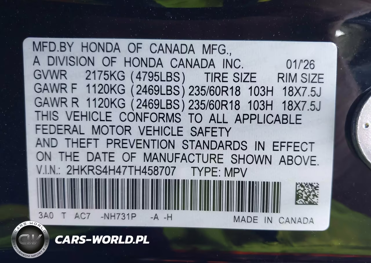 2026 Honda Cr-V Ex Awd VIN:2HKRS4H47TH458707 - 9