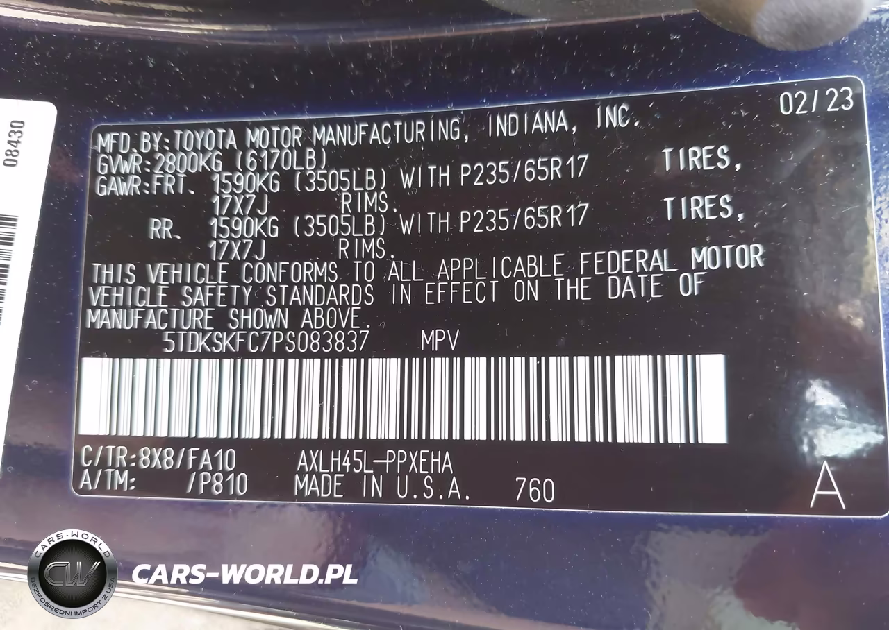 2023 Toyota Sienna Le VIN:5TDKSKFC7PS083837 - 9