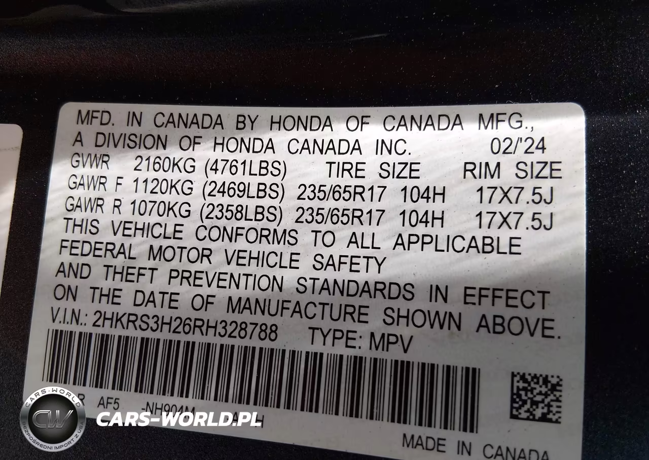 2024 Honda Cr-V Lx 2Wd VIN:2HKRS3H26RH328788 - 9