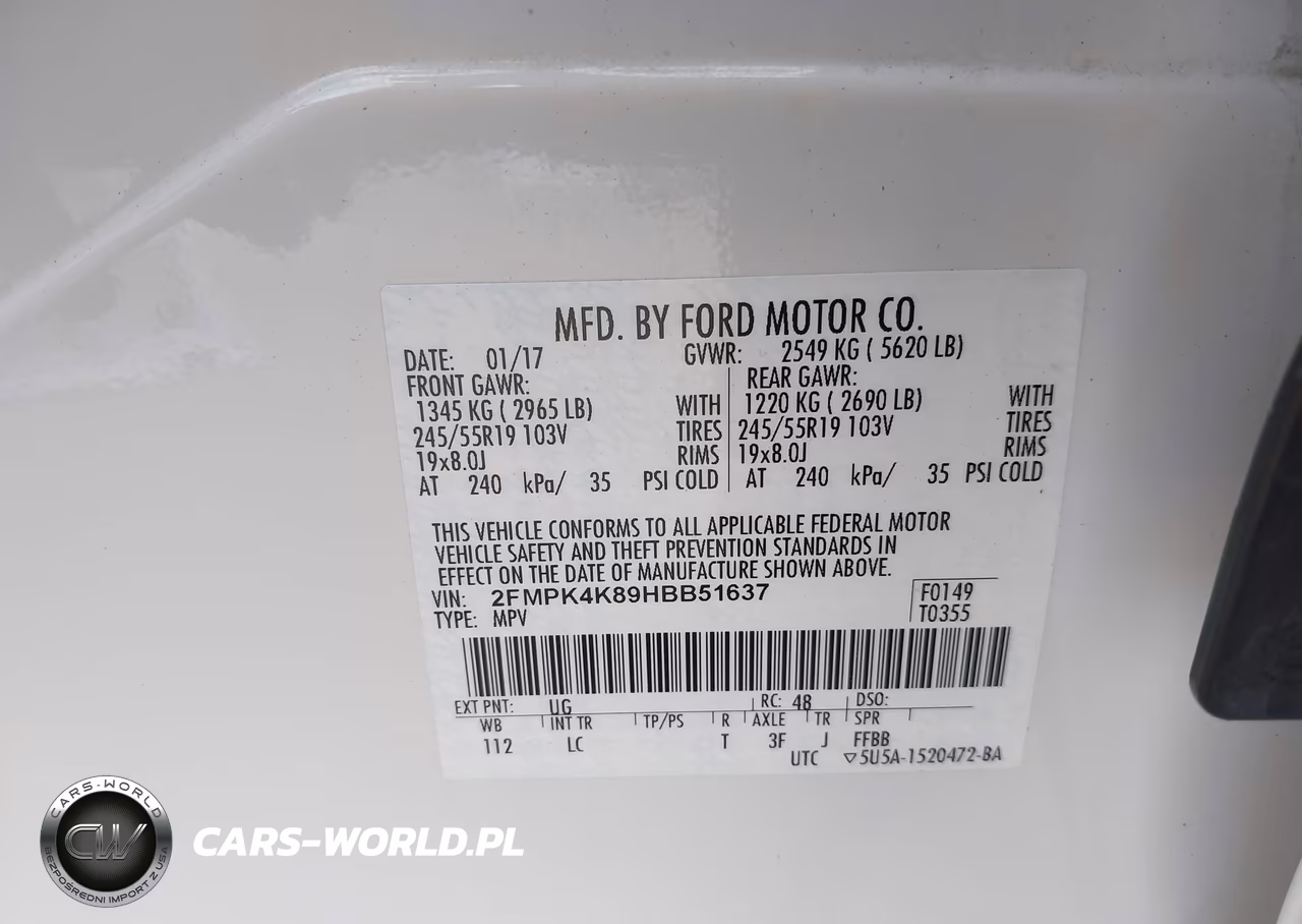 2017 Ford Edge Titanium VIN:2FMPK4K89HBB51637 - 9