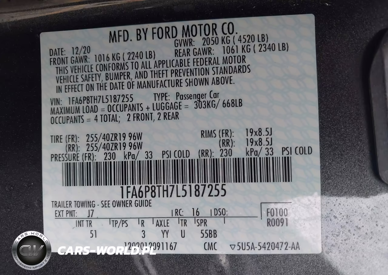2020 Ford Mustang Ecoboost Premium Fastback VIN:1FA6P8TH7L5187255 - 9