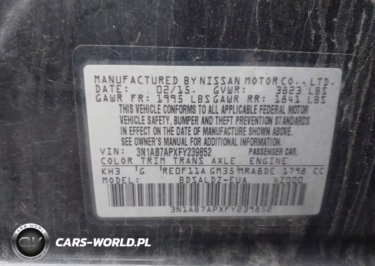 2015 Nissan Sentra Fe+ S-S-Sl-Sr-Sv VIN:3N1AB7APXFY239852 - 9