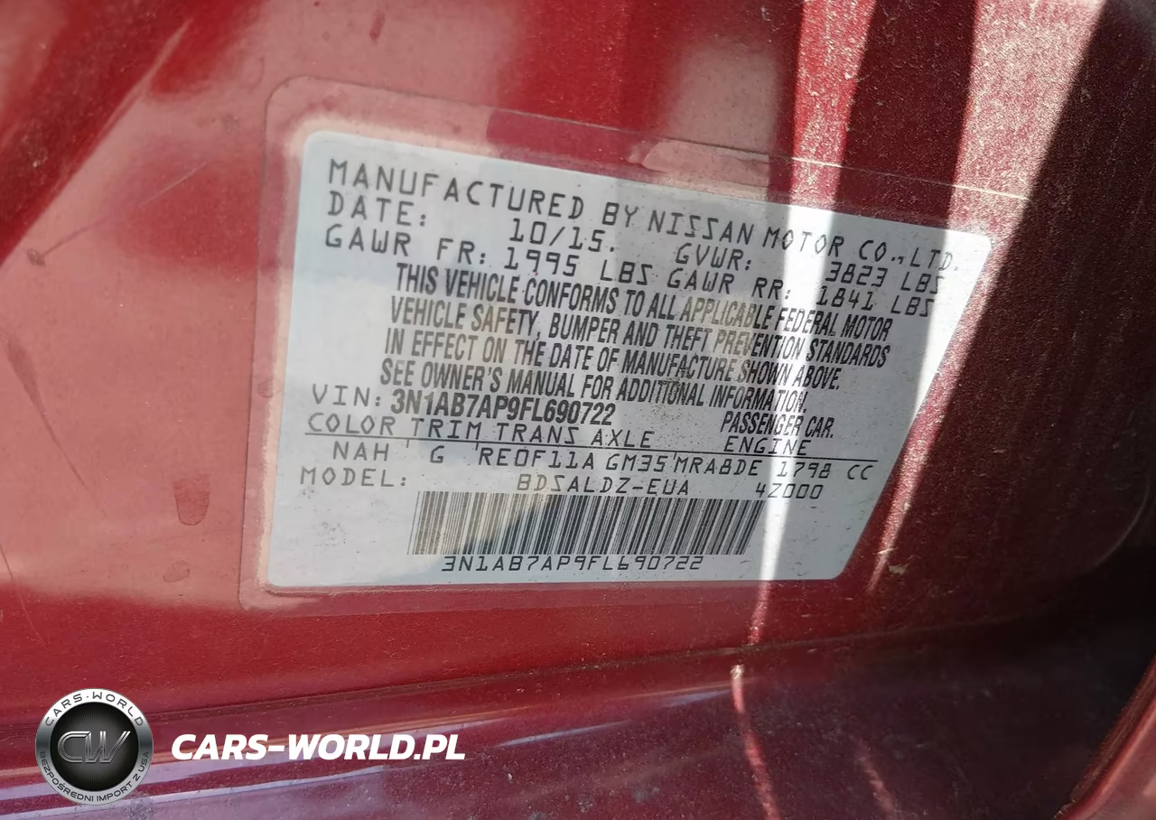 2015 Nissan Sentra Sv VIN:3N1AB7AP9FL690722 - 9