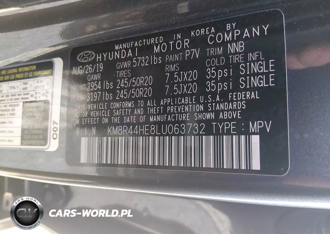 2020 Hyundai Palisade Sel VIN:KM8R44HE8LU063732 - 9