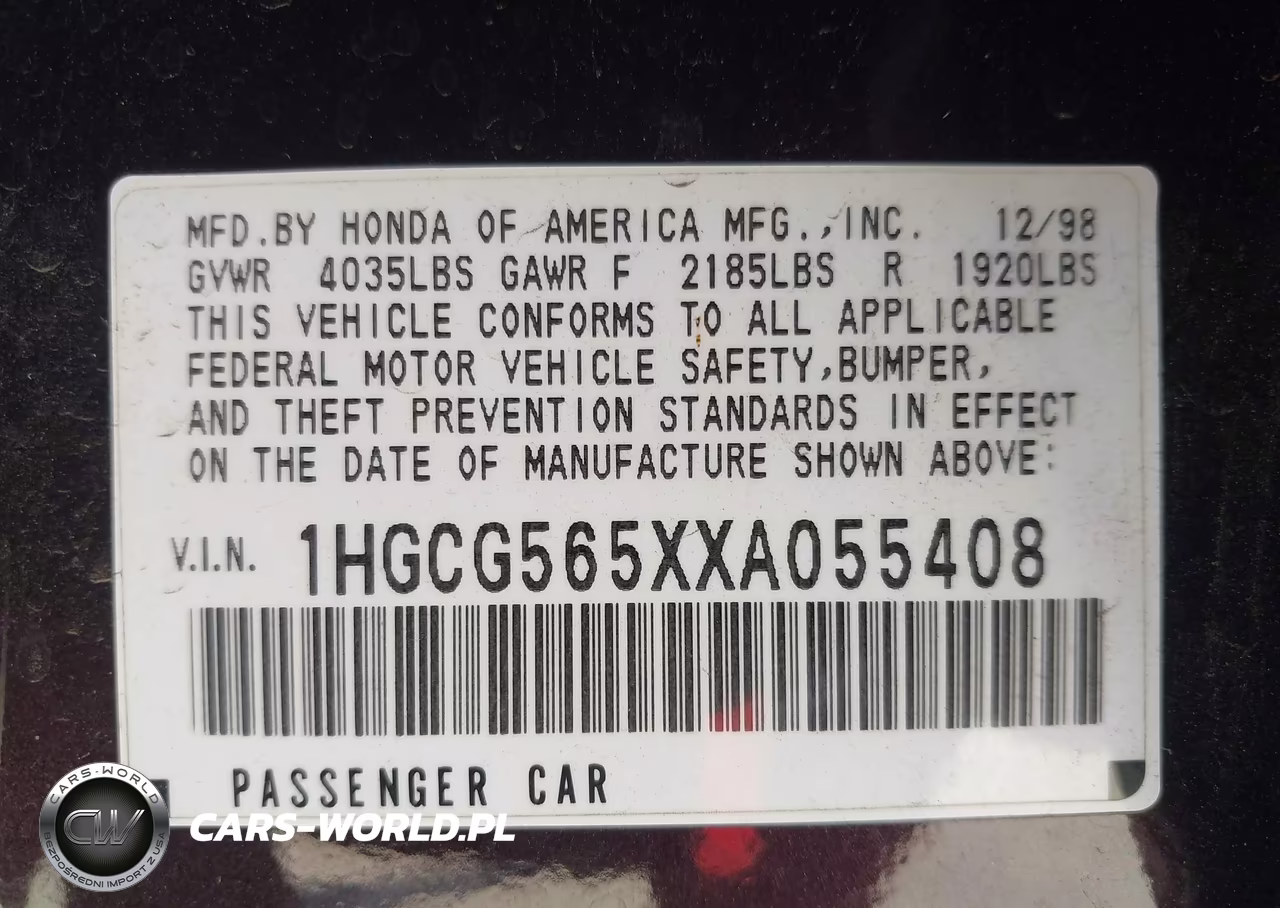 1999 Honda Accord Ex VIN:1HGCG565XXA055408 - 9