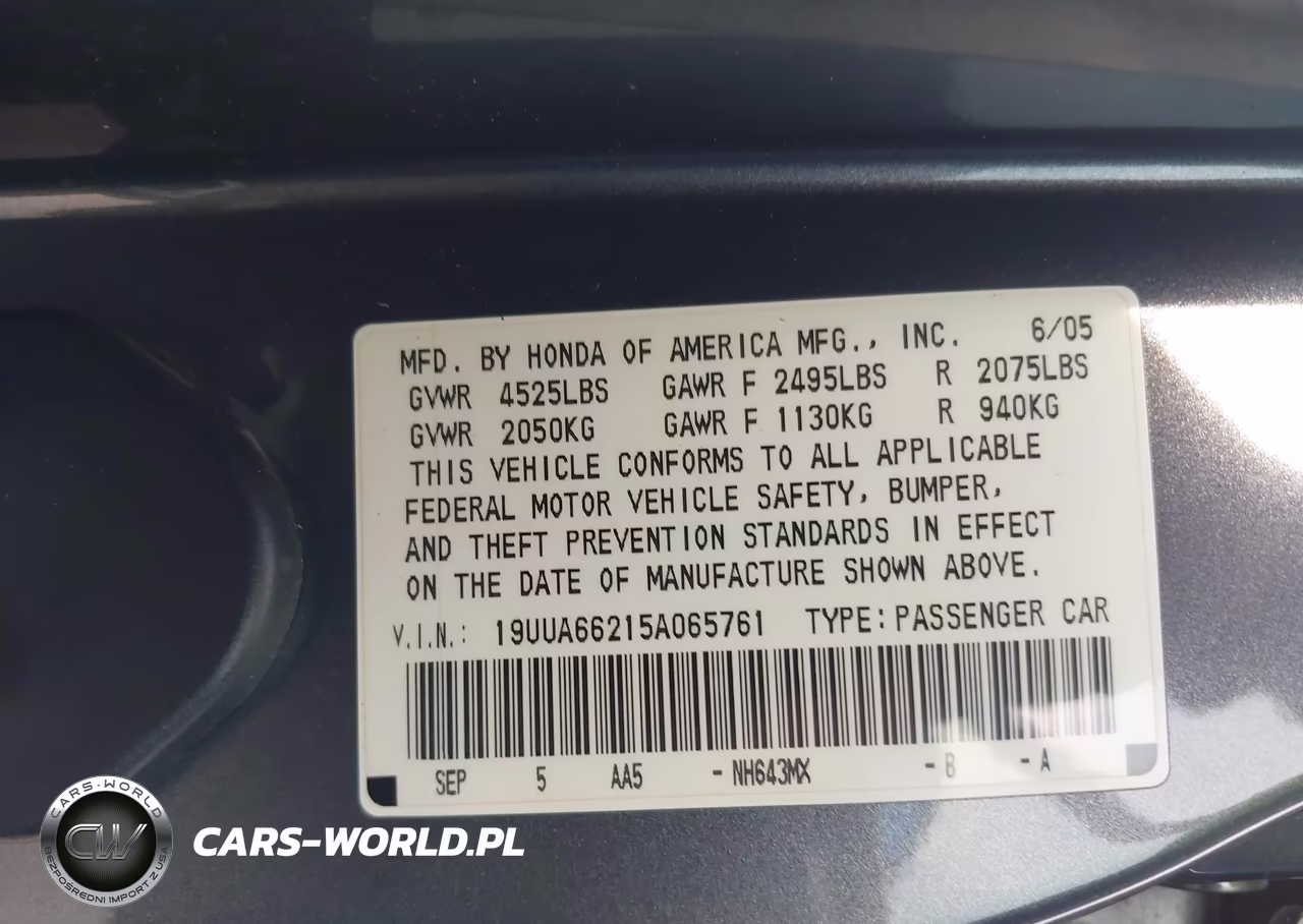 2005 Acura Tl VIN:19UUA66215A065761 - 9