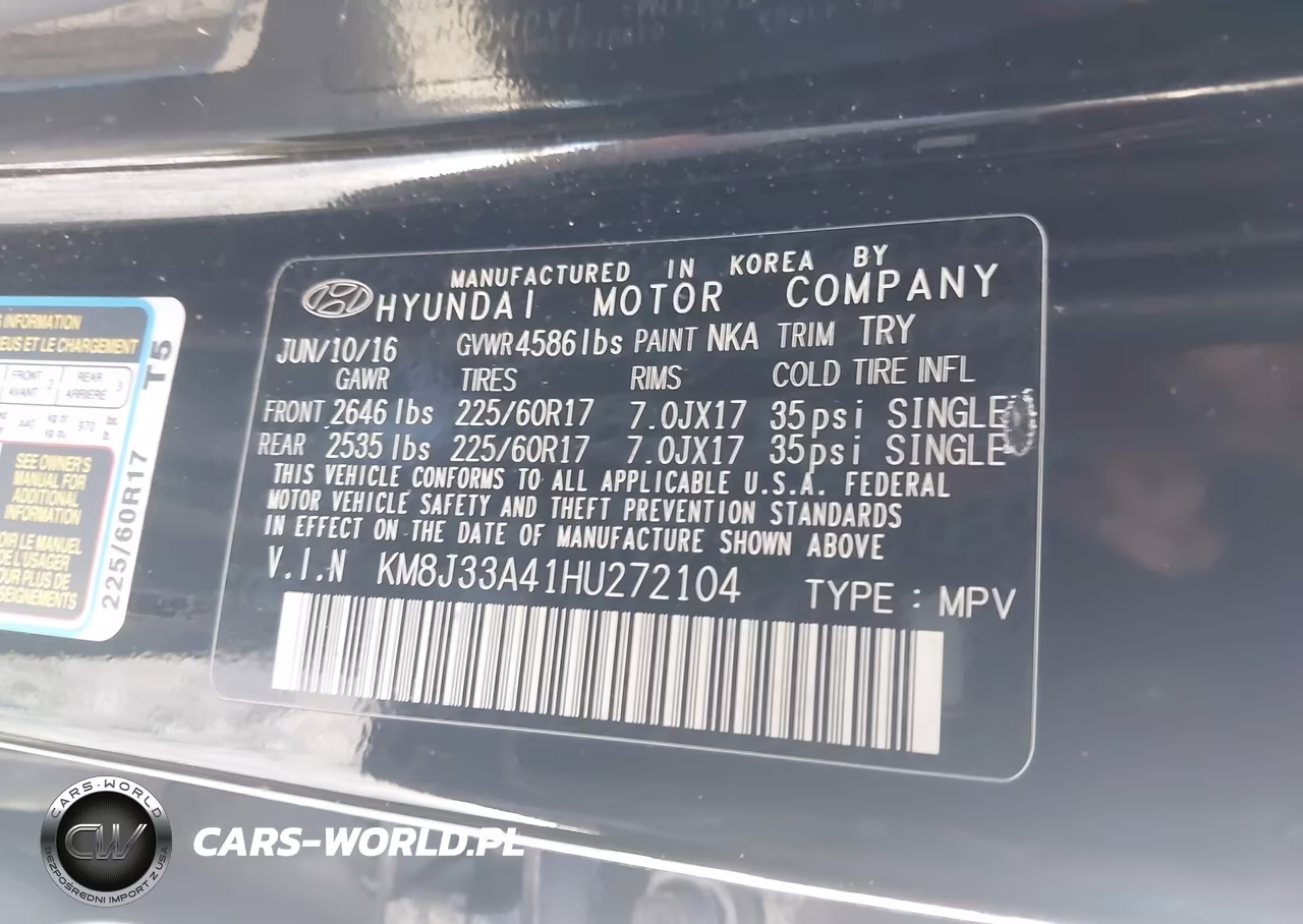 2017 Hyundai Tucson Se VIN:KM8J33A41HU272104 - 9
