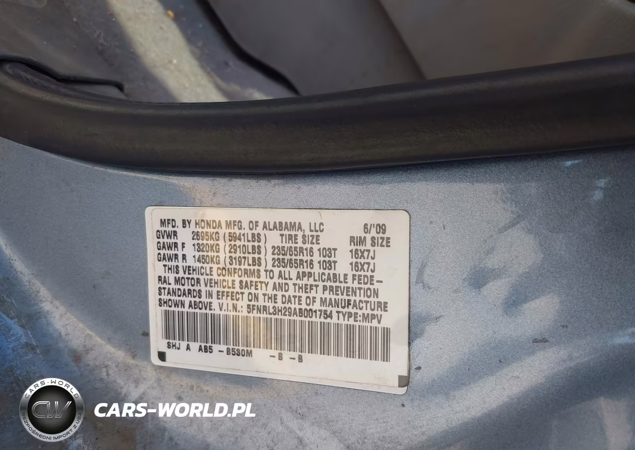 2010 Honda Odyssey Lx VIN:5FNRL3H29AB001754 - 9